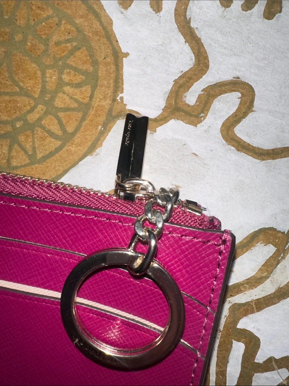kate spade Magenta Leather Key & Card Holder